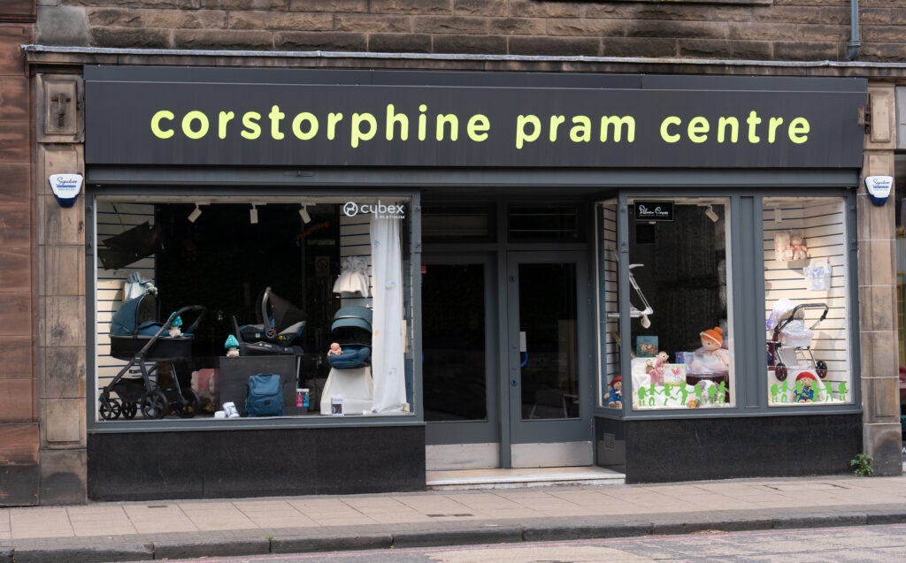 Corstorphine Pram Centre based on St. John's Road, Edinburgh.